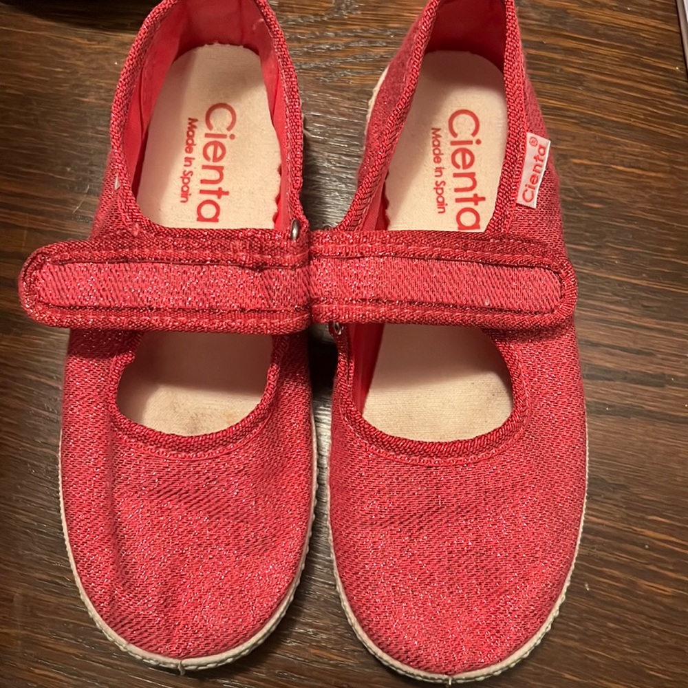 Pink Glitter Cienta Mary Janes
